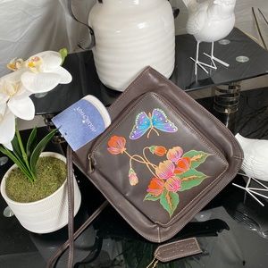 Anuschka genuine leather cross shoulder handbag